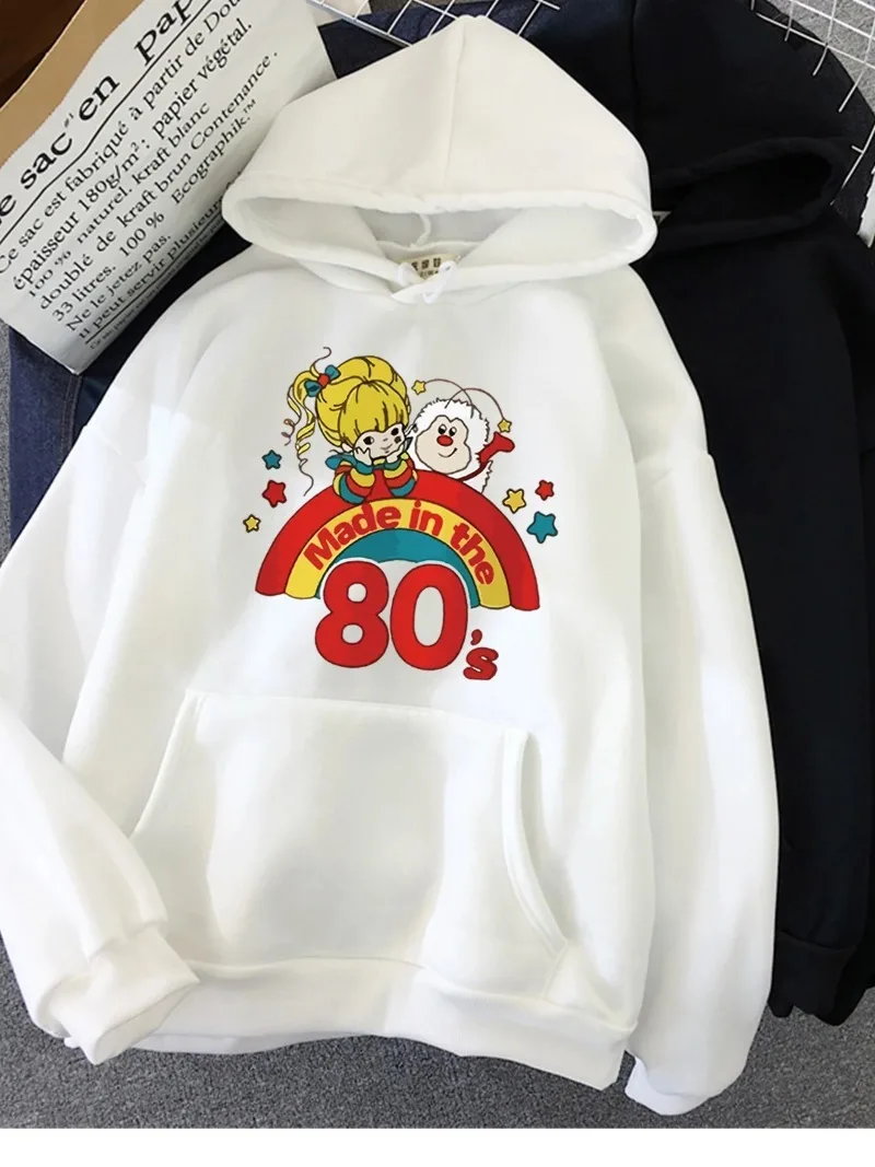 

Female Sweatshirt Warm Fleece Ladies Clothes 2023 Hirsionsan Kawaii Cartoon Print Hoodie for Women Soft Casual Loose Sportwear