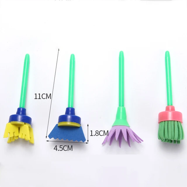 29pcs Kids Painting Brushes Mini Flower Sponge Drawing Tool Children Early Educational Stationery Supplies 5
