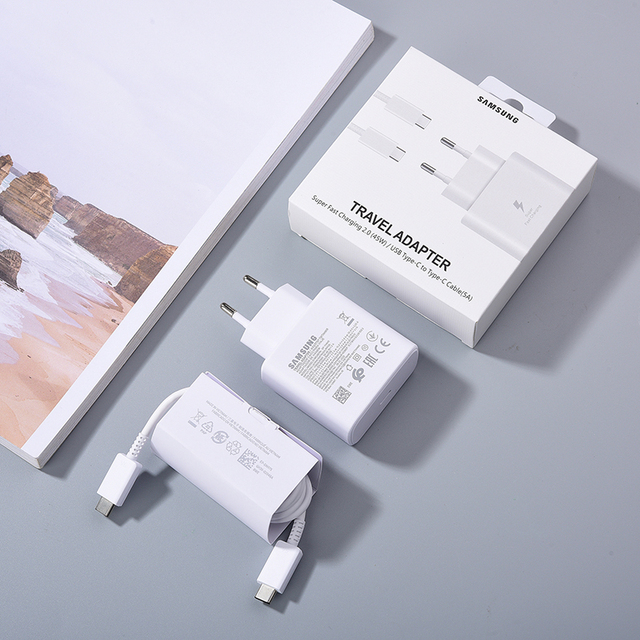 Original Samsung USB C Charger 45W Super Fast Charging Adapter 5A PD Cable For Galaxy S22 S21 S20 Ultra Note 20 10 Plus