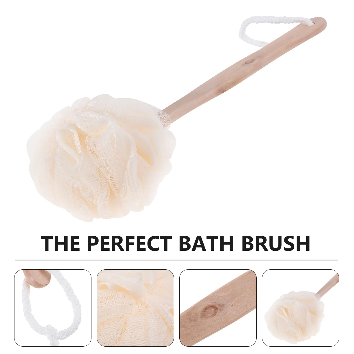 Exfoliating Sponge Brush Scrubber Sponges Shower with Handle Baby Bath Tub Loofah Body Exfoliator Bamboo Miss 3