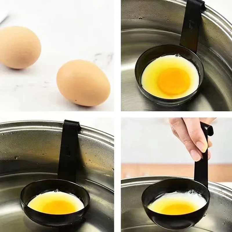 Stainless Steel Egg Poacher Nonstick Egg Boiling Heating Mold with Hanger Hook Kitchen Cooking Steaming Gadgets Tools Cookware