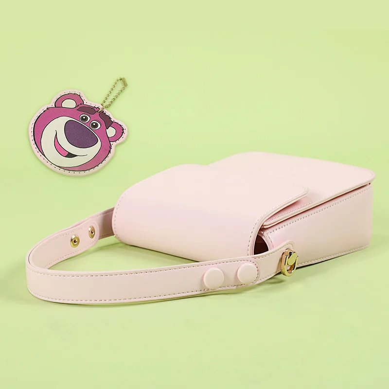 Disney Lotso Purses and Handbags Fashinable PU Bags for Women Cartoon Kawaii Crossbody Shoulder Bag Anime Case Cute Wallet