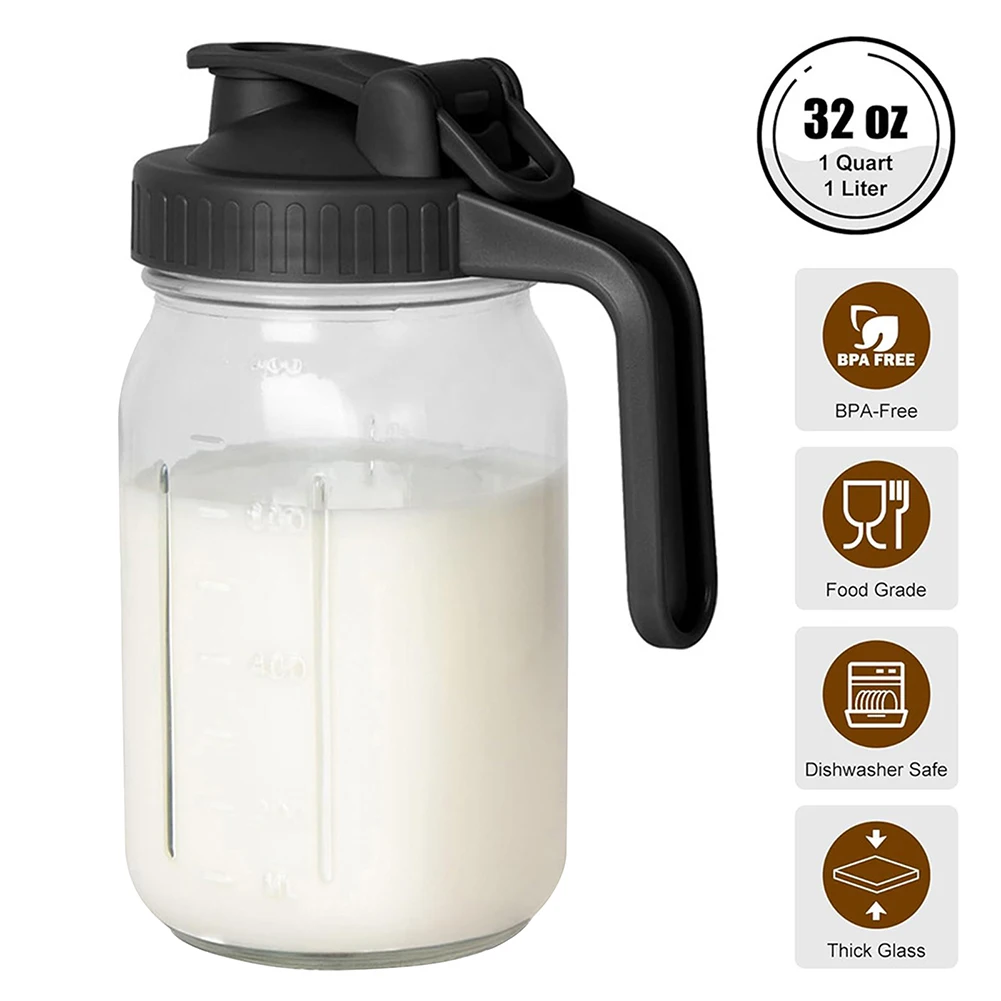 32oz Glass Breastmilk Pitcher Non BPA Juices Bottle Coffee Cup Transparent Milk Tea Cups Coffee Mug For Home Bar Drinkware