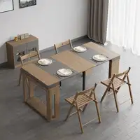 Table à manger extensible multifonctionnelle, rangement, table à manger rectangulaire, gain de place 1