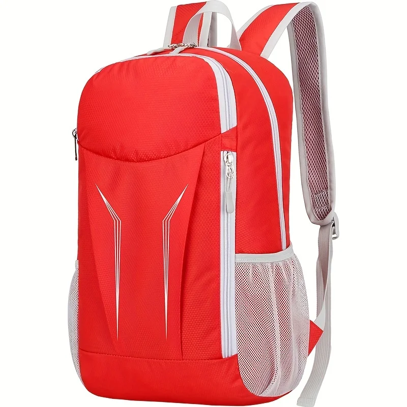 Compact Lightweight Outdoor Backpack Water-Resistant, Large Capacity Ideal for Hiking, Cycling, Travel Reflective Safety Strips