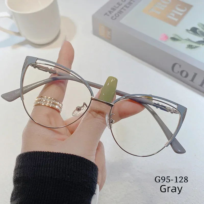 Brand Design Retro Lady Cat Eye Glasses Frame Anti Blue Light Computer Goggles Women Fashion Eyewear Gafas Mujer Anti Luz Azul