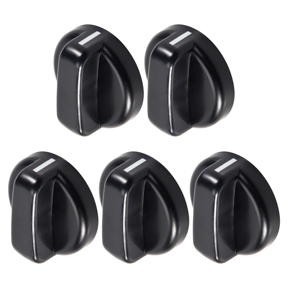 BAAE 5 PCS 주방 검정색 플라스틱 가스 스토브 쿠커 제어 손잡이