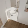 Floating Bathroom Vanity with Sink Modern Cabinet Small Wall Mounted Bathroom Vanitiy with Soft-Close Door White 4