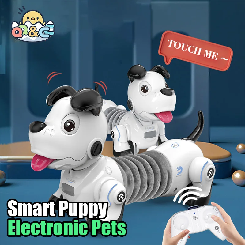 

Smart Dachshund Dog RC Robot Electronic Pets Touch-sense Lighting Remote Control Stunt Puppy Dog Robotic Puzzle Kids Toys Gifts