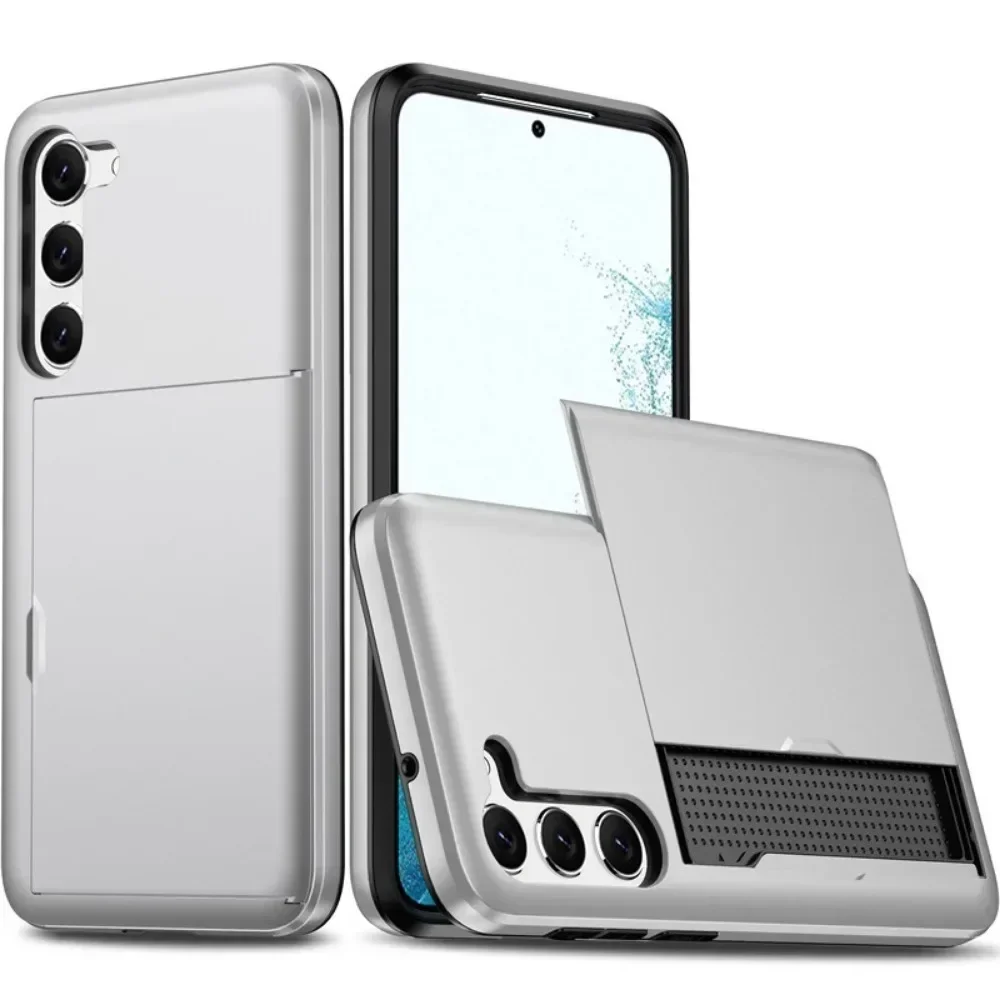 Universal Shockproof Wallet Case with Card Holder Slot - Protective Cover