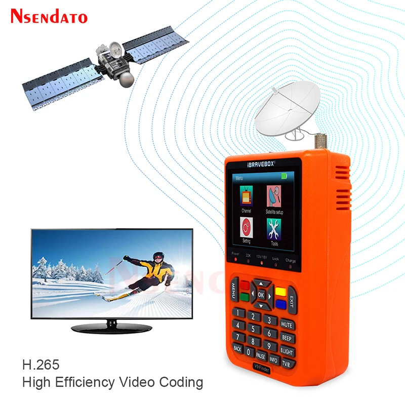 V9 SatFinder HD DVB-S/S2 3.5' LCD Digital Satellite Satfinder H.265 MPEG-4 DVB S S2 Satellite Meter Full HD Siginal Sat finder