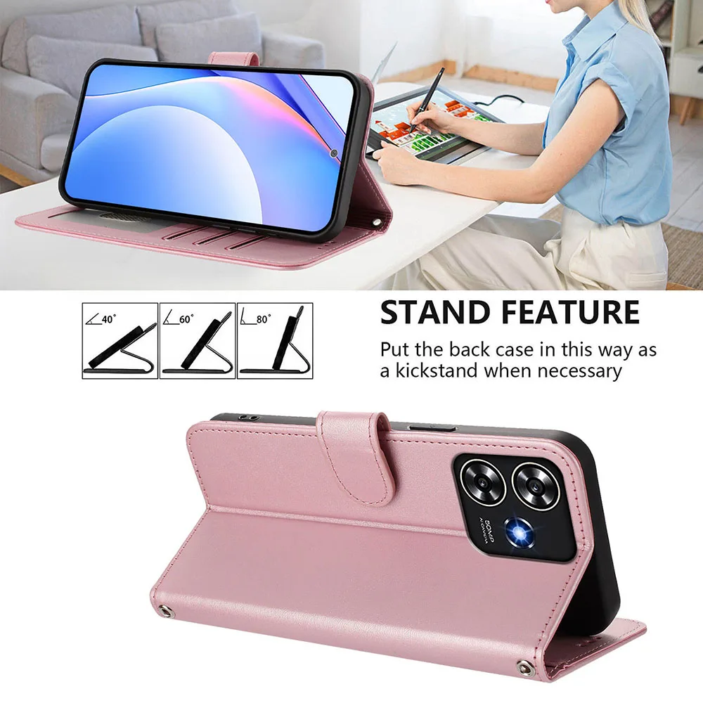 RFID Leather Wallet Flip Case - Premium Protective Cover