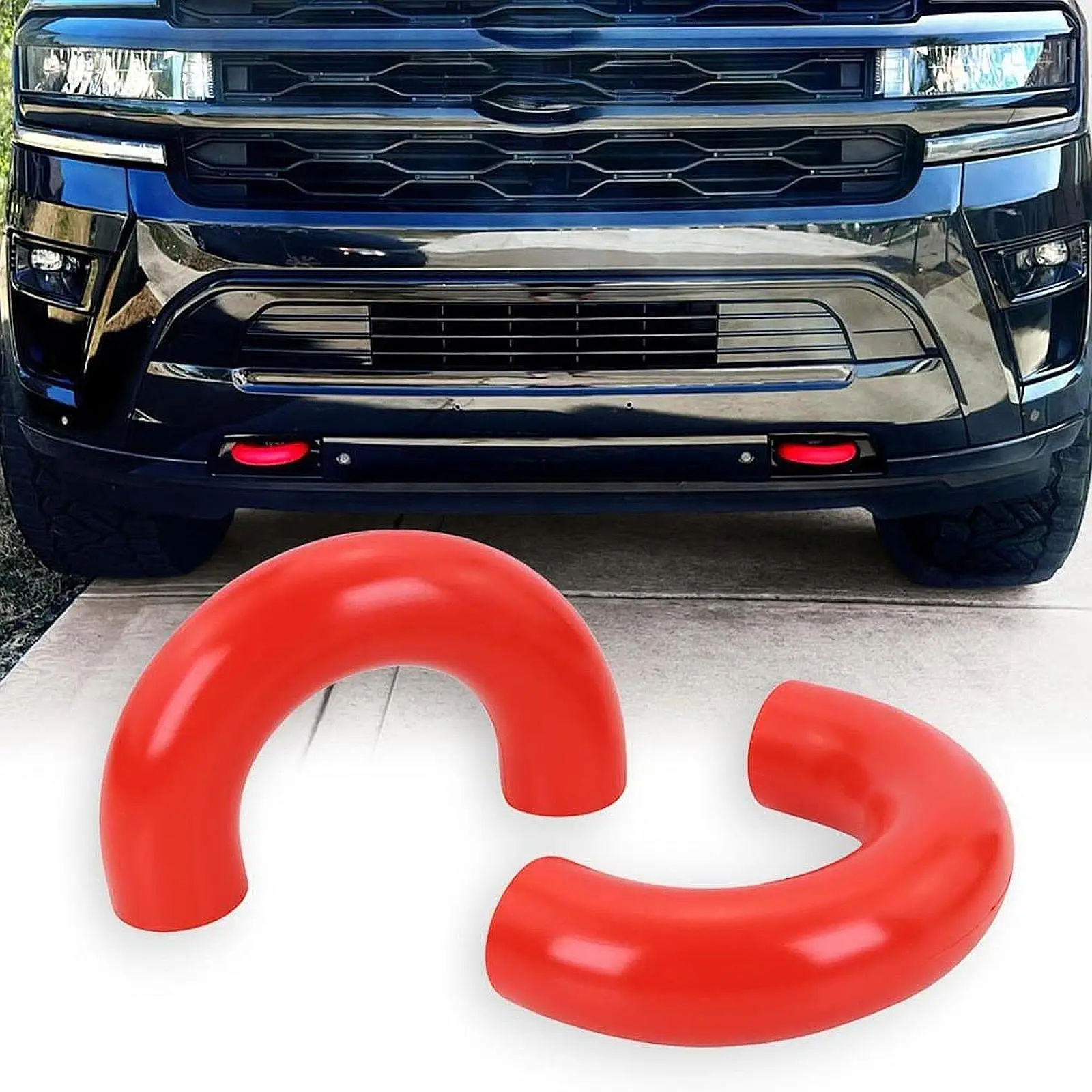 2 Pcs Front Tow Hooks Covers Wear Resistant Hitch Cover Replace Attachment for RAM 1500-& Ford Outer Banks -