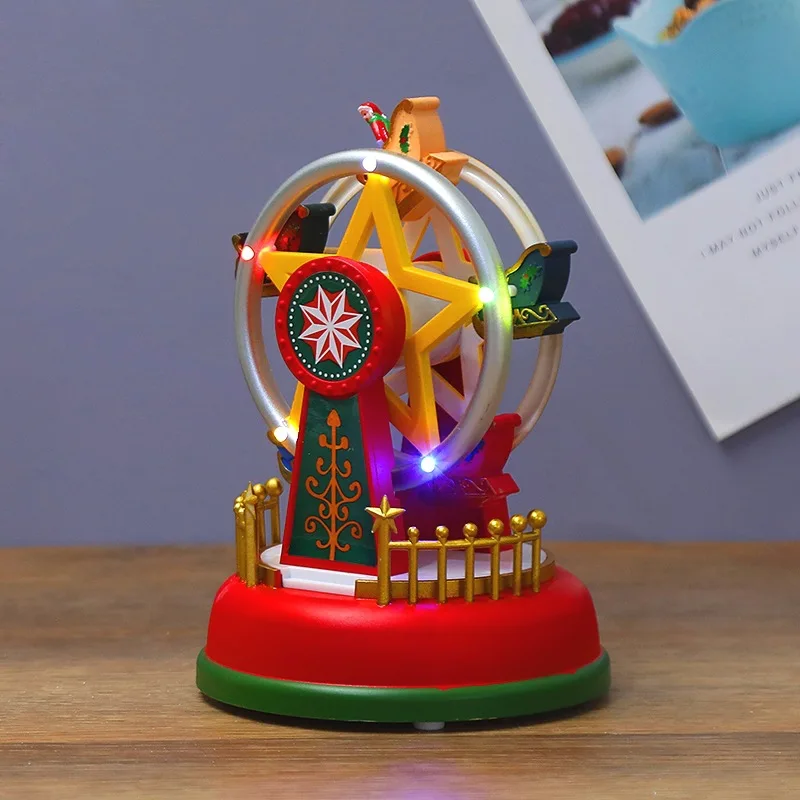 ChristmasDecorationVillageGlowingMusicHouseCarouselFerrisWheel