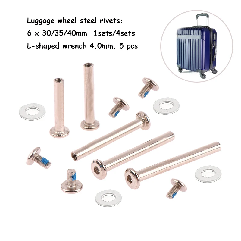 sets of luggage accessories, stainles steel luggage screws