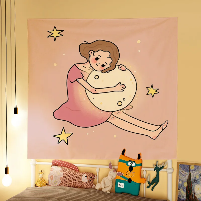 Cute Room Decor Anime Tapestry Wall Hanging Kawaii Bedroom Decoration Blanket Rabbit Girl Tapiz タペストリー гобелен декор на стену tapestry decor anime wall decor