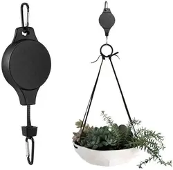 Retractable Hanging Basket Pulley Hook for Garden and Bird Feeder (1)
