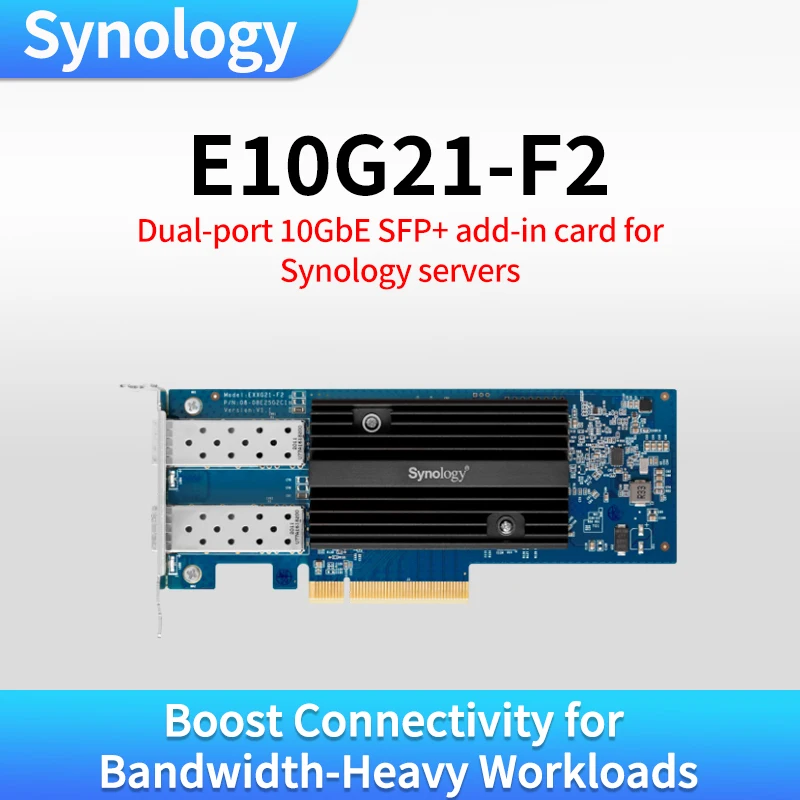 Synology 서버용 듀얼 포트 10GbE SFP + 애드인 카드, 대역폭 및 작업량 증대 연결