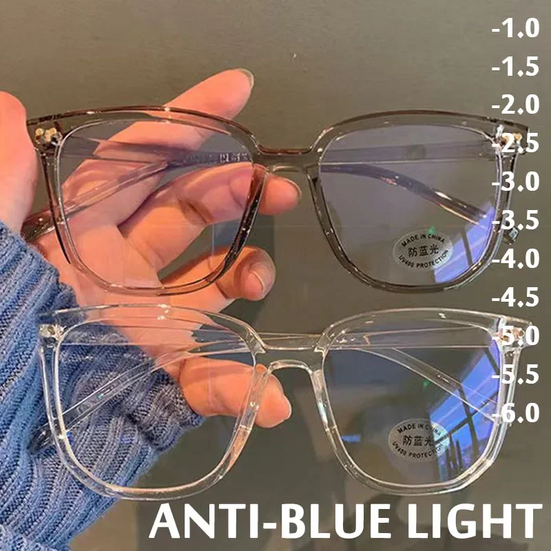 Lunettes Anti-lumière Bleue Pour Hommes - Demi-cadre Transparent, Pour écran Et Myopie