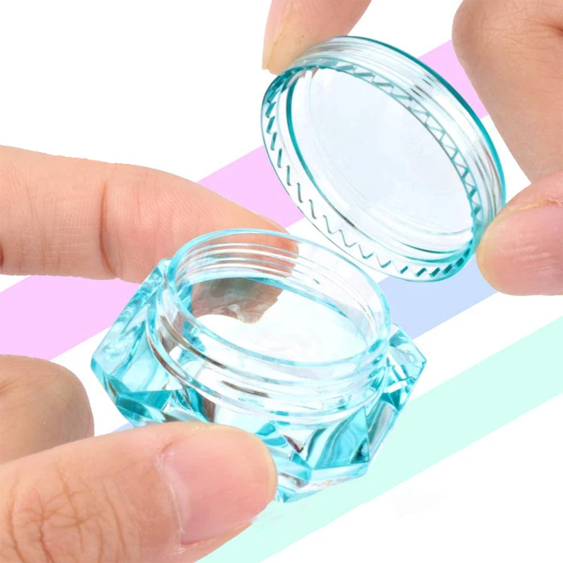 100Pcs 3-5g Plastic Diamond Shaped Cosmetic Jar Makeup Cream Nail Art Lipstick Reusable Sample Container Gel Box Eye Shadow Box