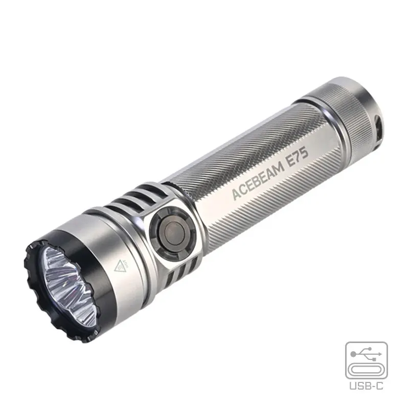 ACEBEAM E75 クアッドコア LED 懐中電灯 USB C 充電式トーチ 21700