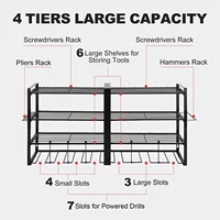 Power Tool Organizer Wall Mount 4 Layer Garage Storage Rack for Drill Screwdriver 2