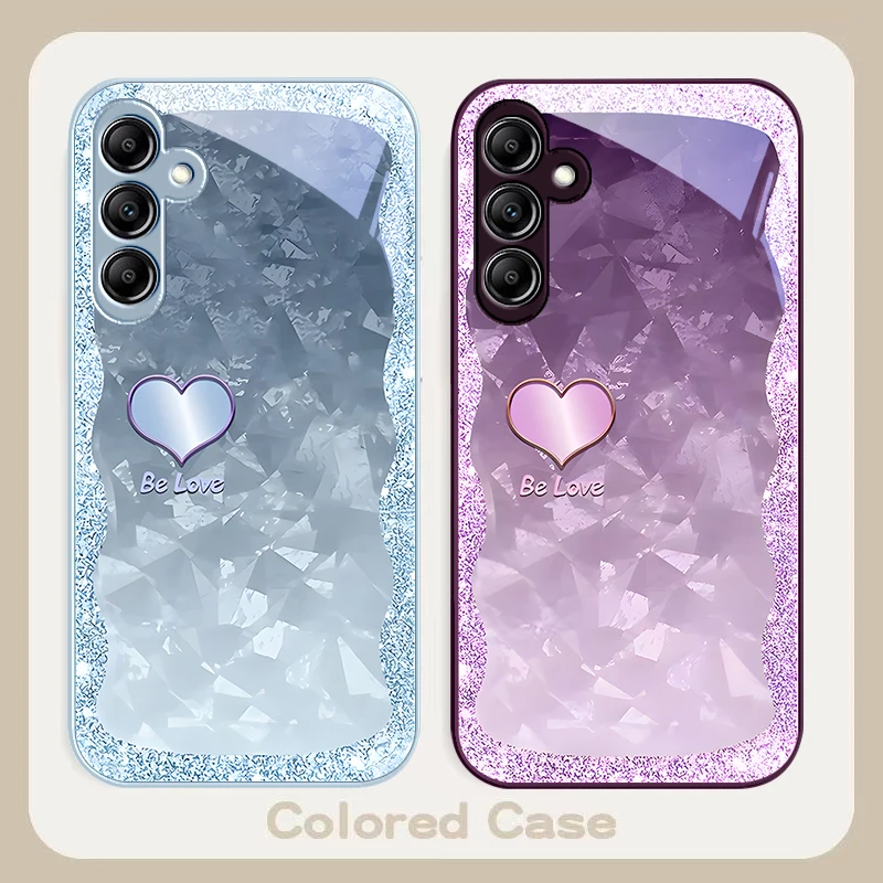 Gradient Purple Heart Glass Phone Case