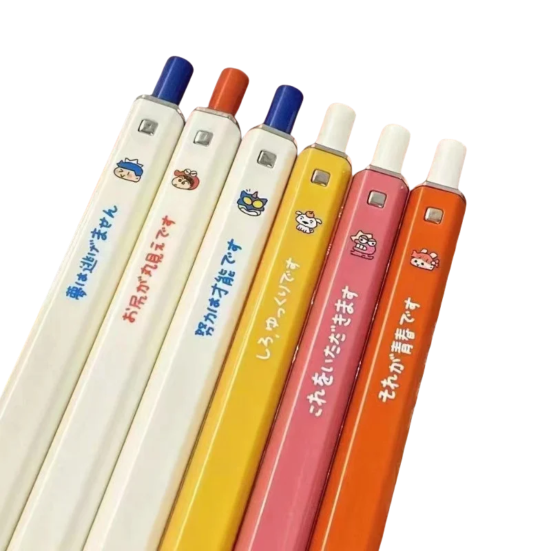 Crayon Shin-chan 블랙 젤 펜 총알 팁 0.5mm 리필 젤 펜 학교 사무용품 문구 카와이 액세서리 문구