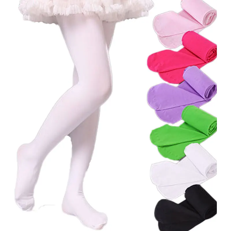 Ballet Tights Children Tights V-TREE Girls High Elastic Baby Pantyhose White Ballet Tights Candy Color Stockings Dance Clothing 2-14Y