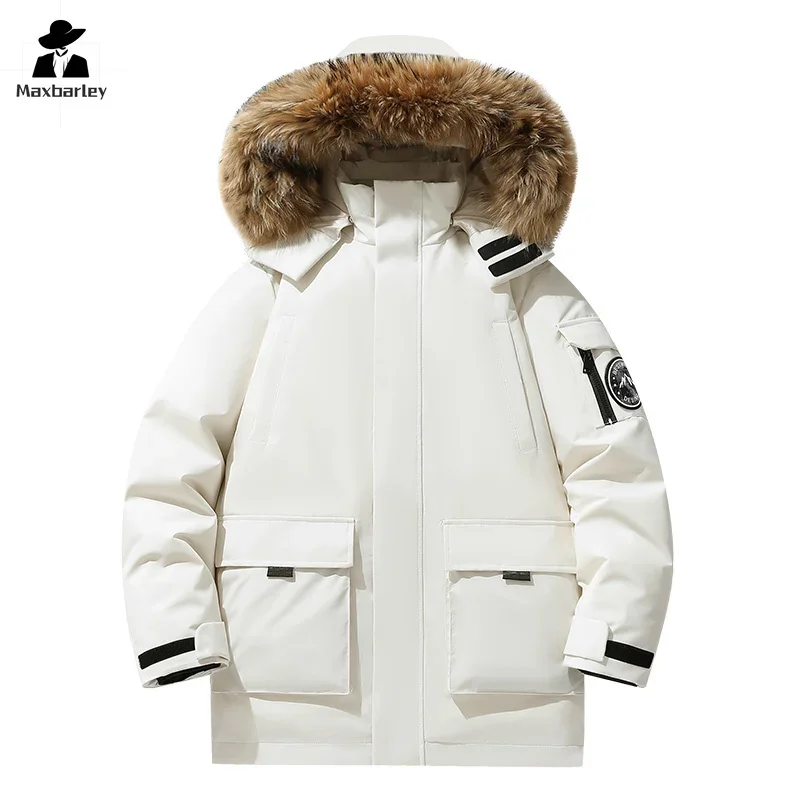 Herren Winter Parka Mit Pelzkragen - Warme Daunenjacke Lang