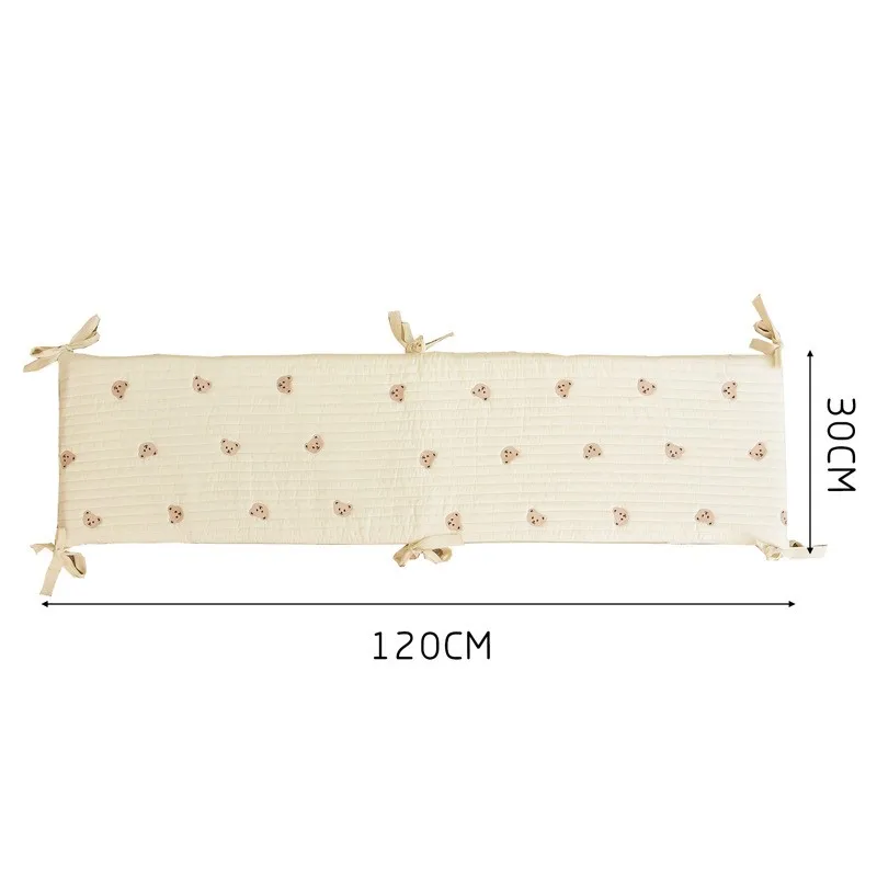 Bear Embroidery Newborn Crib Rectangular Bumper Pillow Baby Cot Bed Fence Protector Infant Bedside Pillows Cushion Baby Bedding