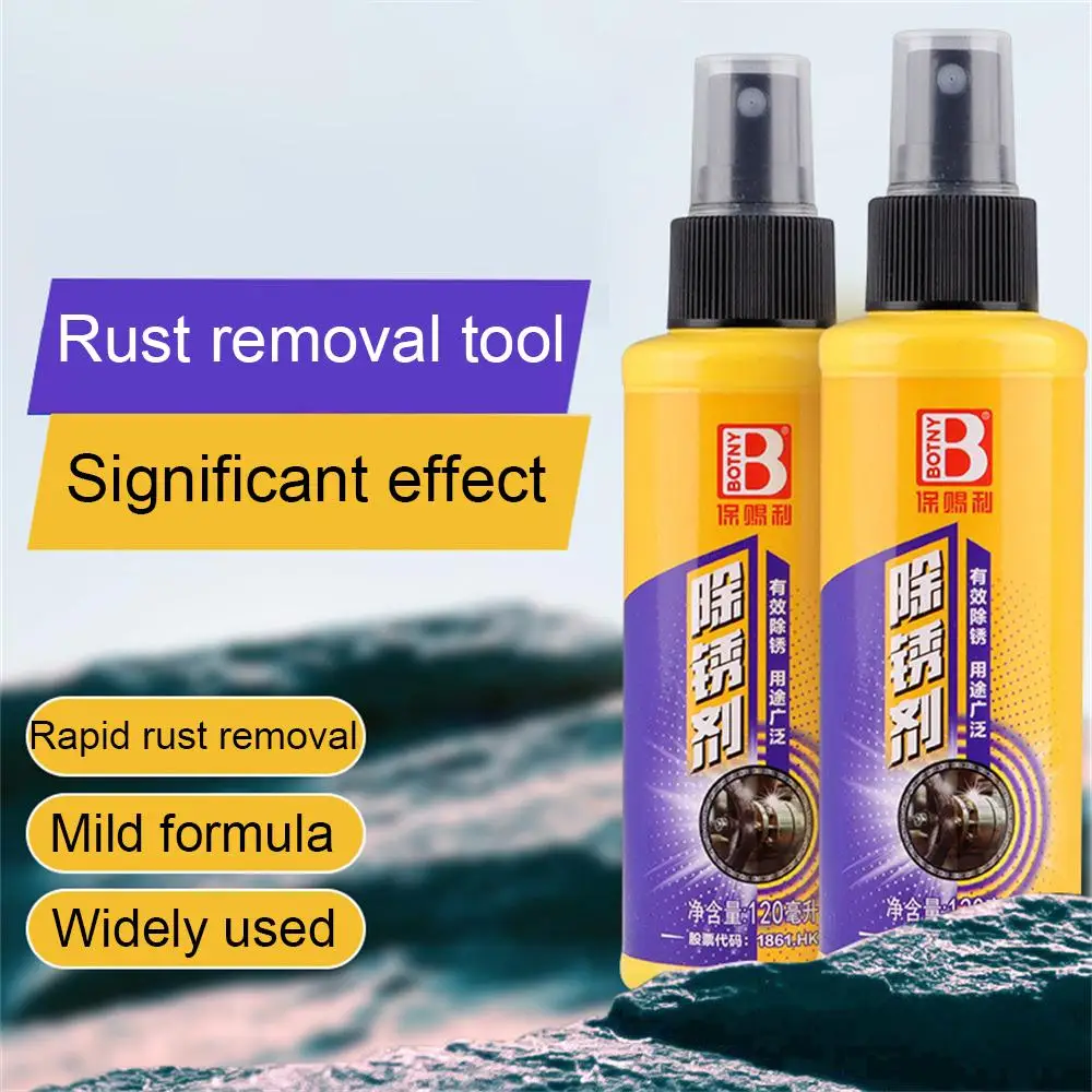 120ml Rust Remover Agent Spray Car Household Metal Chrome Paint Refreshing Anti-rust Lubricant Agent Car Wash Maintenance