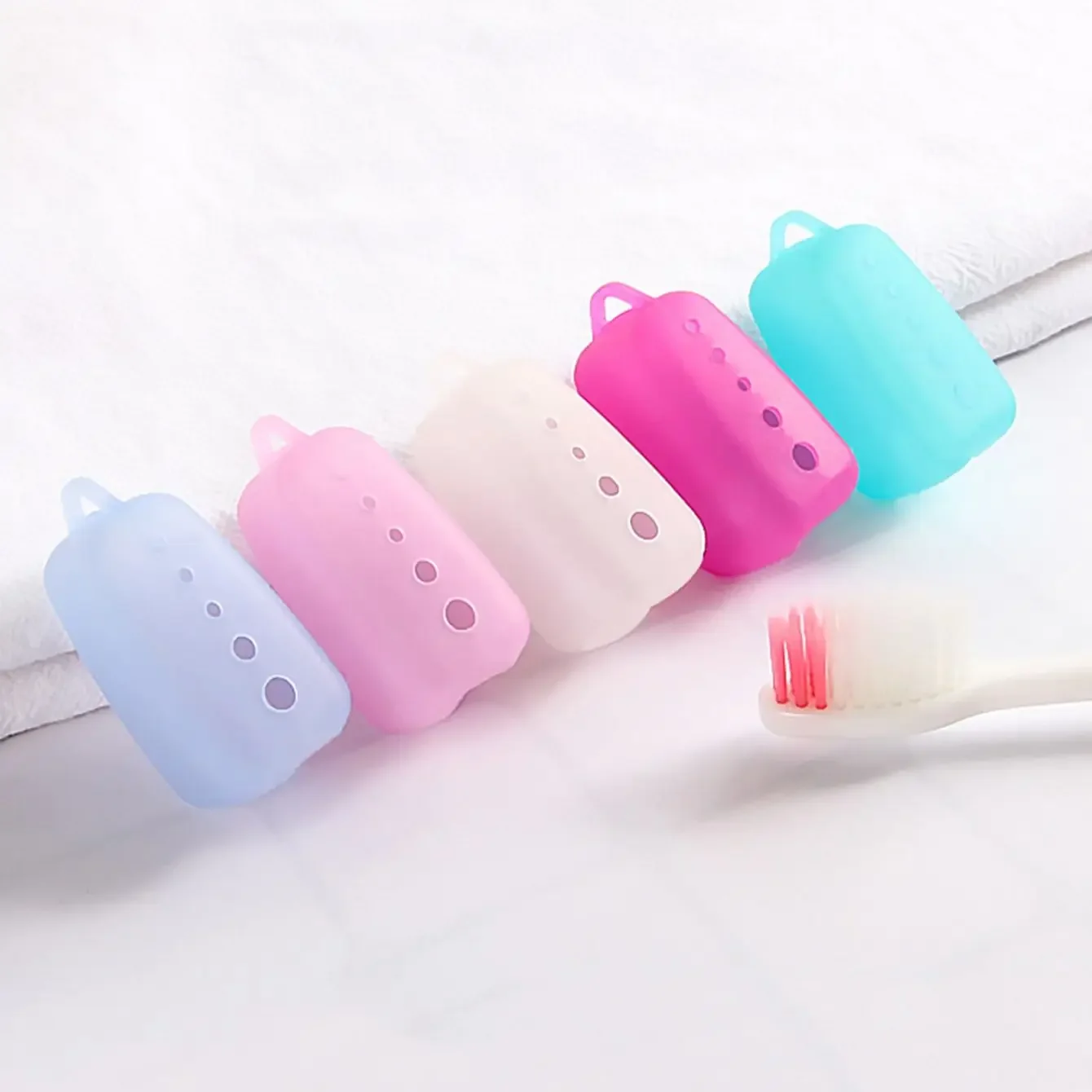 3pcs silicone toothbrush dust cover-random toothbrush covers