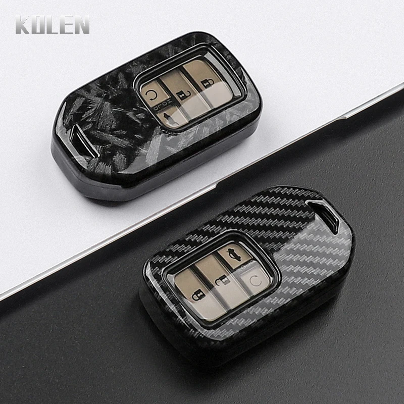 Sleek Carbon Fiber Style Car Key Case Cover