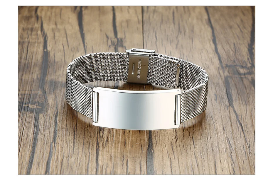 Vnox 20mm ZU MEINEM PAPA Armbänder für Männer, Benutzerdefinierte Schwarz Edelstahl Armreif mit Einstellbare Uhr Band, vatertag Geschenk – Detail 4