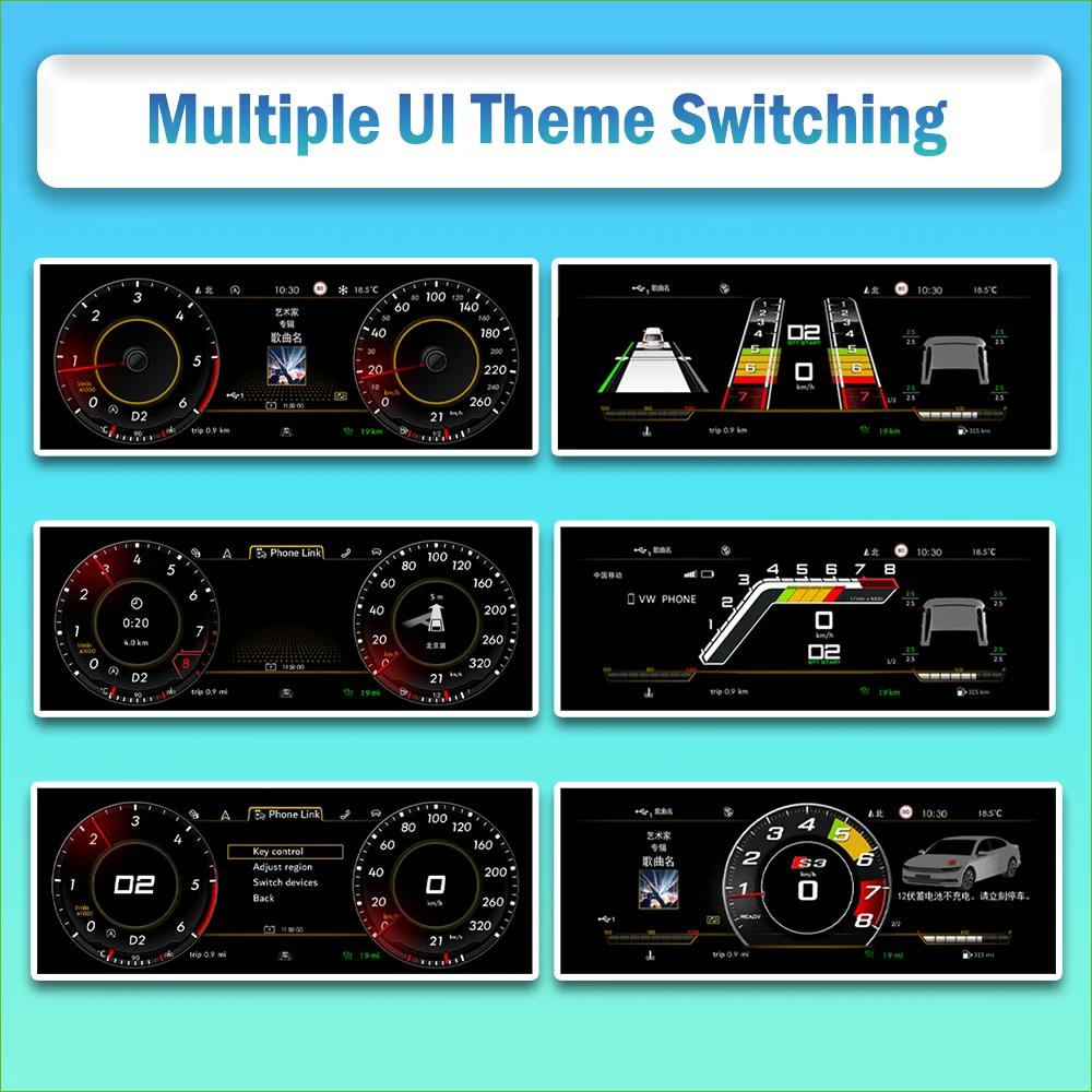 Panel de Instrumentos Digital LCD para Tiguan 2017-2022, Panel de Instrumentos Virtual 5