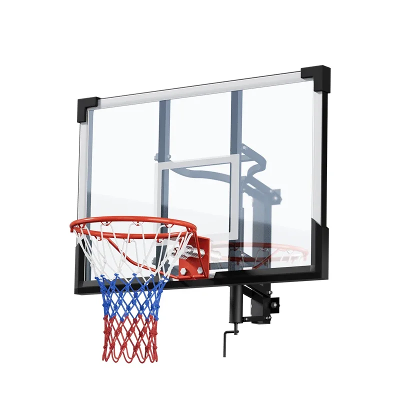Wall Mounted Basketball Hoop - 10 Ft Adjustable Height Outdoor Goal For Driveway & Garden Games