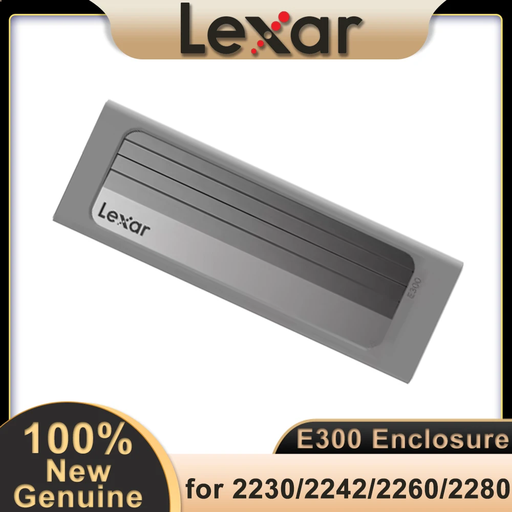Original Lexar E300 M.2 SSD NVMe ssd enclosure external hard drive case hard drive enclosure hard disk case hdd case enclosure USB 3.2 Gen 2 Type C Mobile External for 2230 / 2242 / 2260 2280 Hard Disk Case