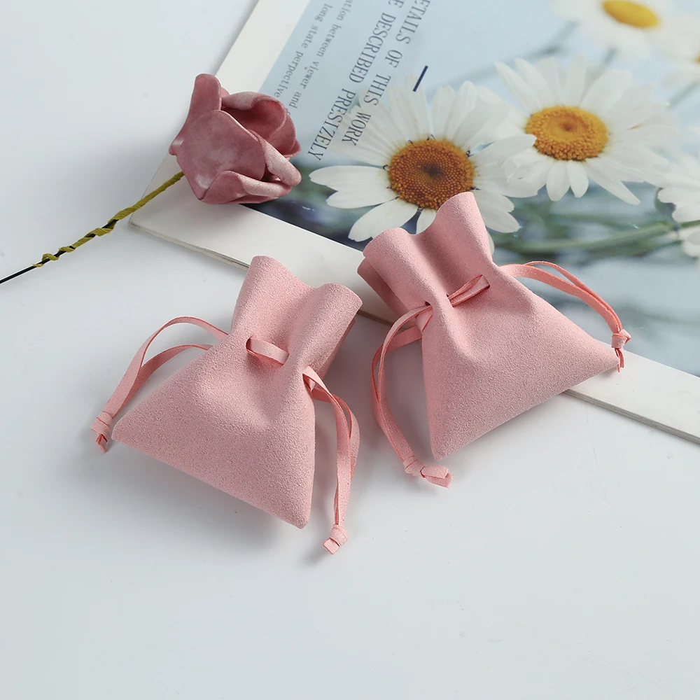20pcs Microfiber Jewelry Organizer Suede Drawstring Bag Chic Small Pouches Jewelry Packaging & Display Business Bag