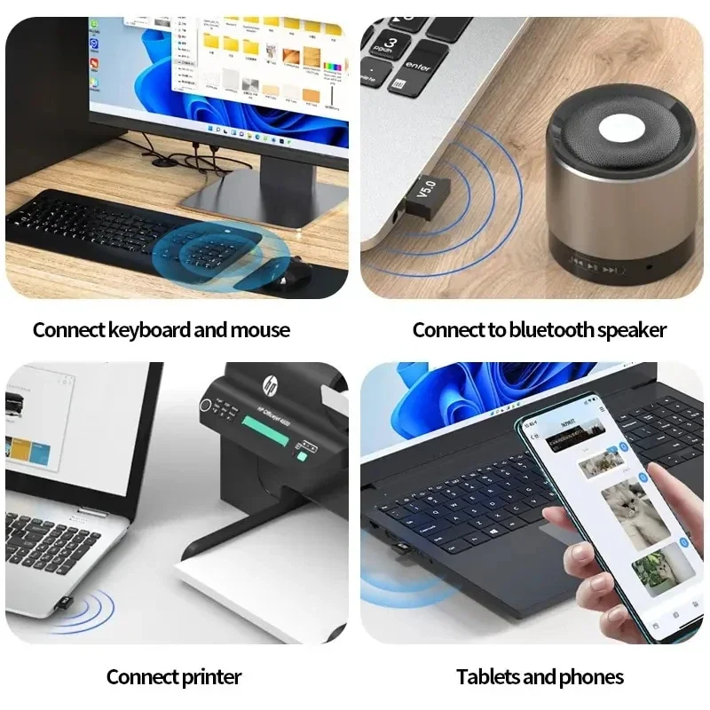 Usb Bluetooth Adapter Receiver 5.0 Wireless Removable Home Computer Desktop Bluetooth Audio Transmitter speaker