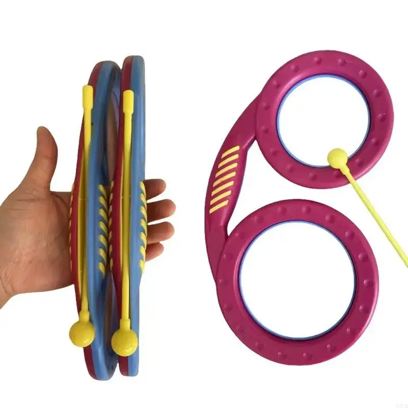 83CB Glasses Drum Hand Clapping Drum Orff Musical Instrument Double Sided Percussion Instrument Gift for Kids