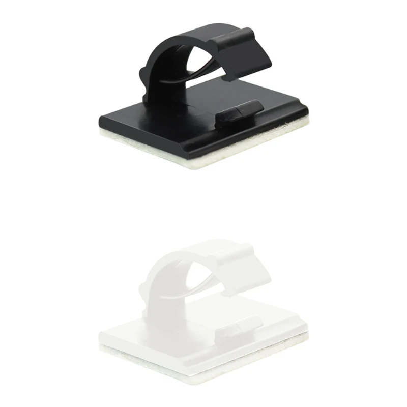 

10X Cable Clamp Self Adhesive Wire Cord Management Wire Holder Clamps for Data Line Guitar Piano Line Fixing