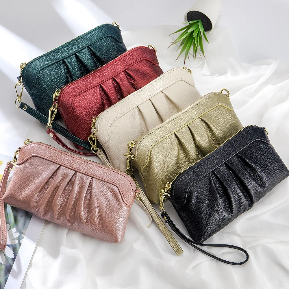 Women Handbag Genuine Leather Shoulder Bag Cowhide Crossbody Tote Lipstick Key Phone Pouch Messenger