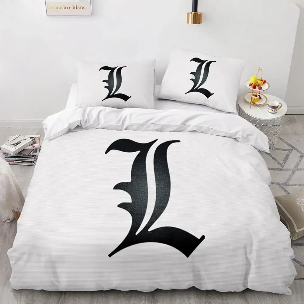 Death Note Bedding Set Single Twin Full Queen King Size Bed Set Adult Kids Bedroom Duvet cover Sets 3D Print Anime Death Note 3