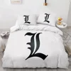 Death Note Bedding Set Single Twin Full Queen King Size Bed Set Adult Kids Bedroom Duvet cover Sets 3D Print Anime Death Note 3