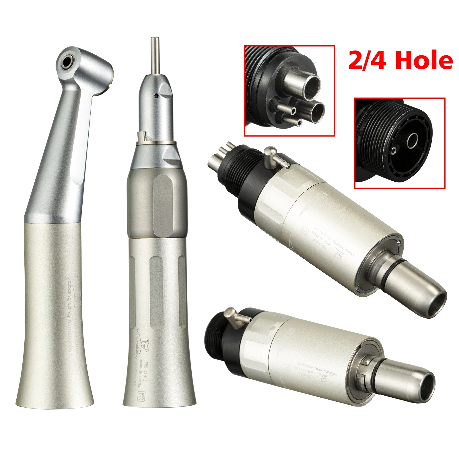 

NSK Style Dental Low Speed Handpiece Straight Nosecone/Contra Angle / 2&4Holes Air Motor External Water Spray