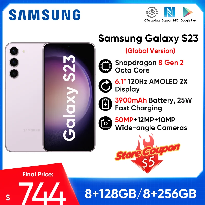 Smartphone Samsung Galaxy S23 5G original 128GB/256GB Snapdragon 8 Gen ...