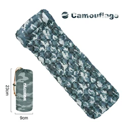 Ultralight Outdoor Camping and Beach Sleeping Pad with Built-in Pillows (Camouflage)