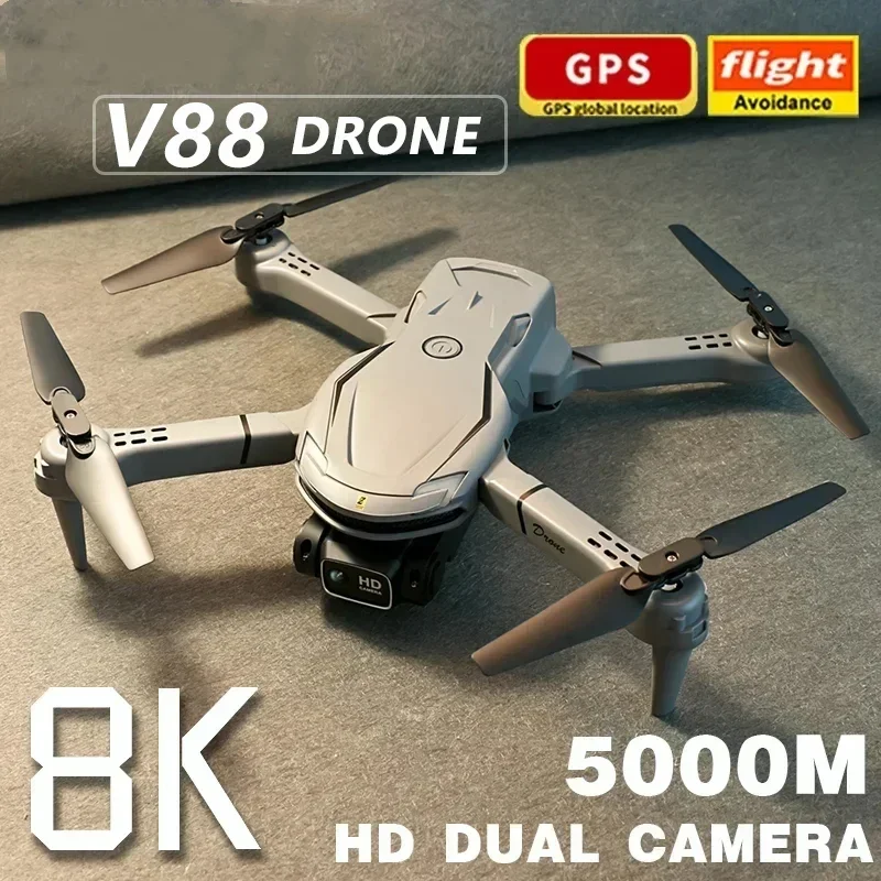 Mini V88 Drone 8K 5G GPS Professional HD Aerial Photography Remote Control Aircraft HD Dual Camera Quadcopter Toy UAV drone quadcopter