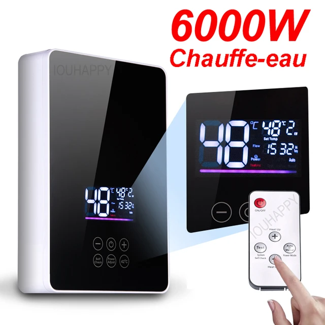 Acheter Mini chauffe-eau électrique instantané 5500W, ensemble de douche,  affichage numérique LCD, cuisine, salle de bains, robinet d'eau chaude sans  réservoir